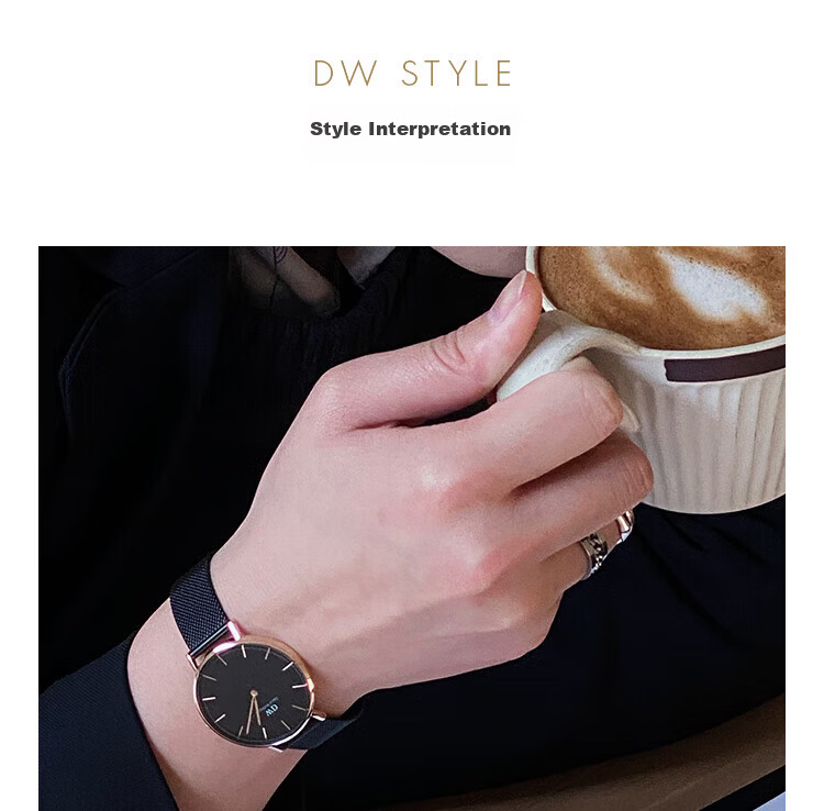 Daniel Wellington DW Men's Watch Niche Luxury Rose Gold Steel Band Quartz Wristwatch Gift Box Qixi Festival Gift for Boyfriend DW307 4