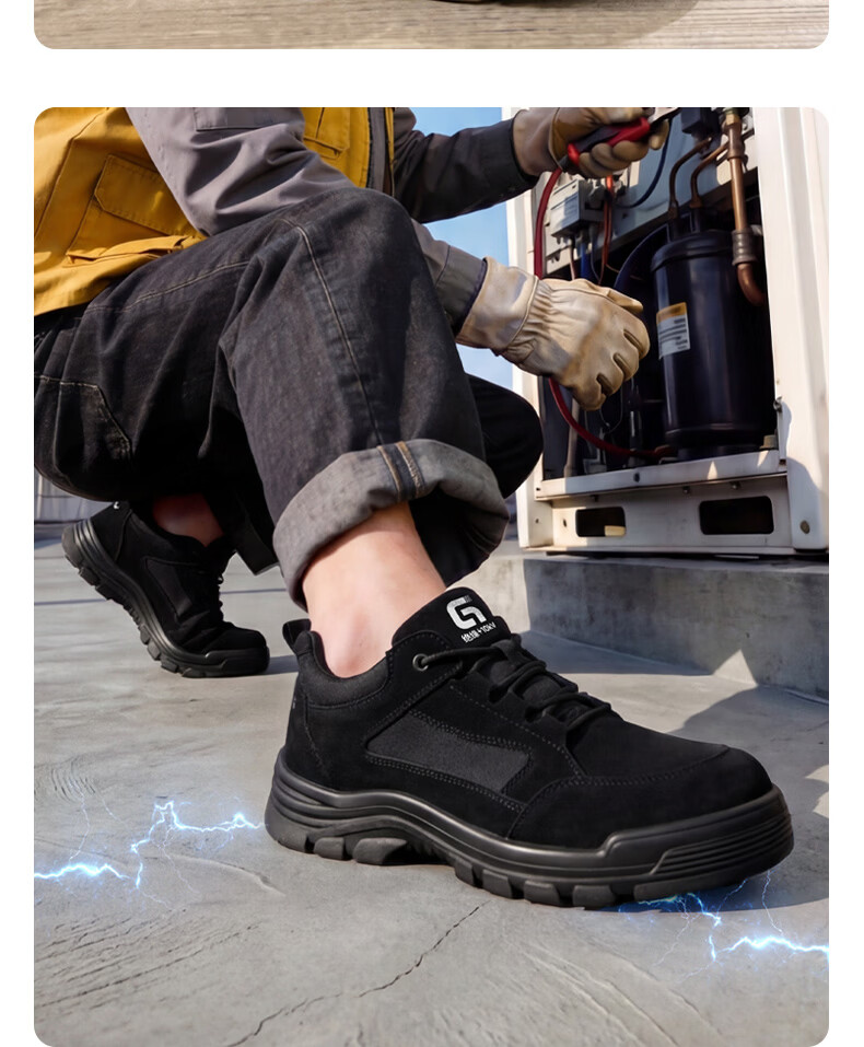 GUYISA Men's Safety Work Shoes Electrician Insulated 10KV Anti-Smash Anti-Puncture Lightweight Comfortable 3115LKVT Size 39 16