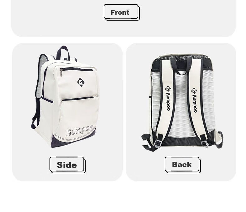KUMPOO Ball Bag with Separate Shoe Compartment, Tennis Racket Storage, Ventilated Multi-Functional Unicorn Backpack KBR-002 White And Purple 18