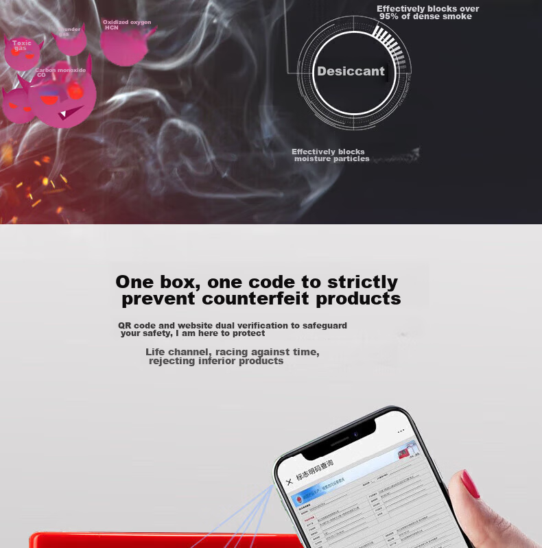 Xingan Firefighting Gas Mask Respirator Filter Type Fire Escape Smoke Protection Mask TZL30 5