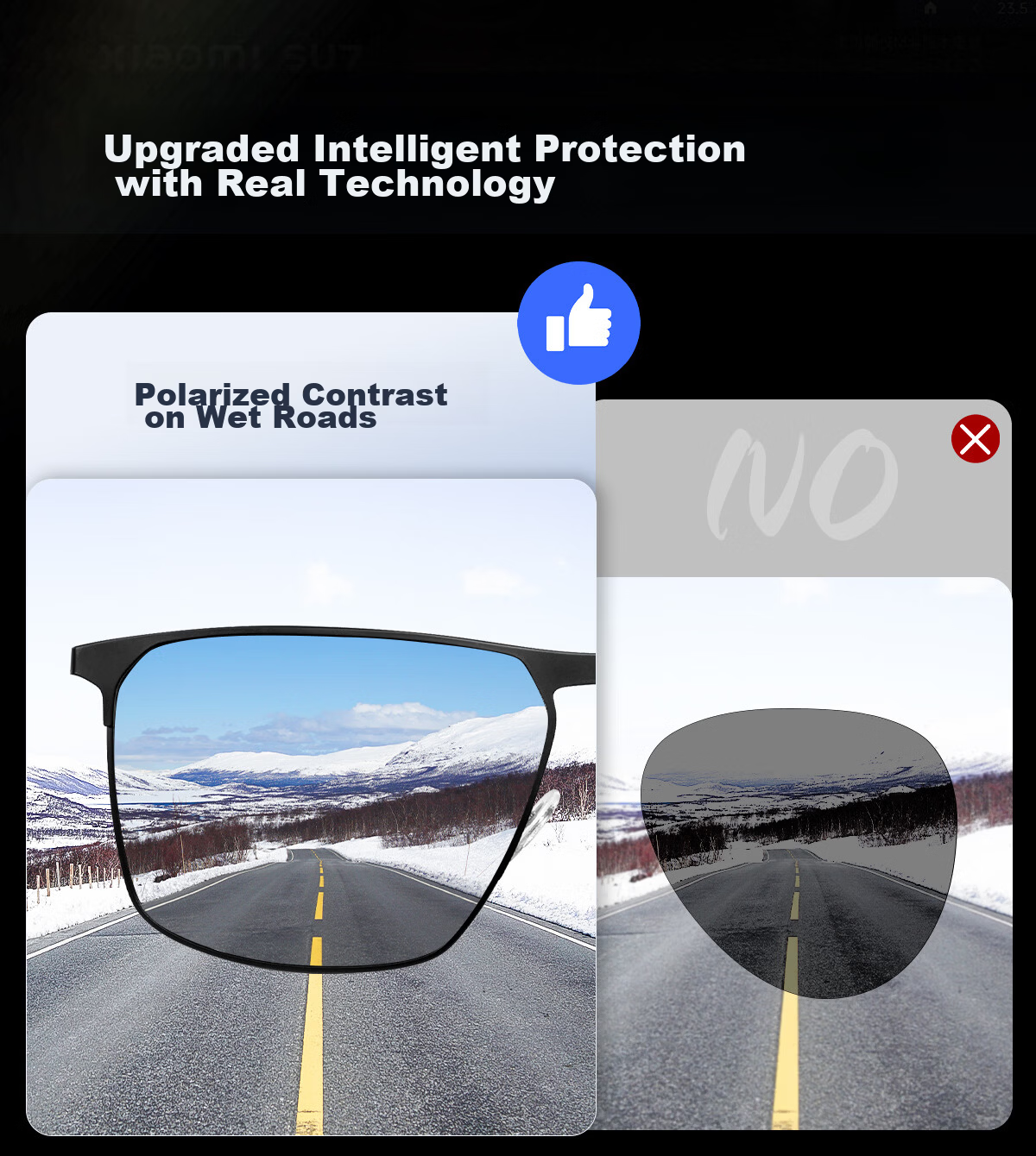 ZIPPO USA Carbon Fiber Sunglasses HUD Heads-Up Display Photochromic Polarized Driving Glasses 75858E77 Qixi Festival 7