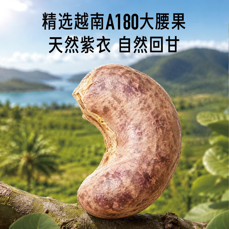 如水 紫皮腰果360g/罐 越南风味烘焙大粒坚果仁 新货干果炒货休闲零食