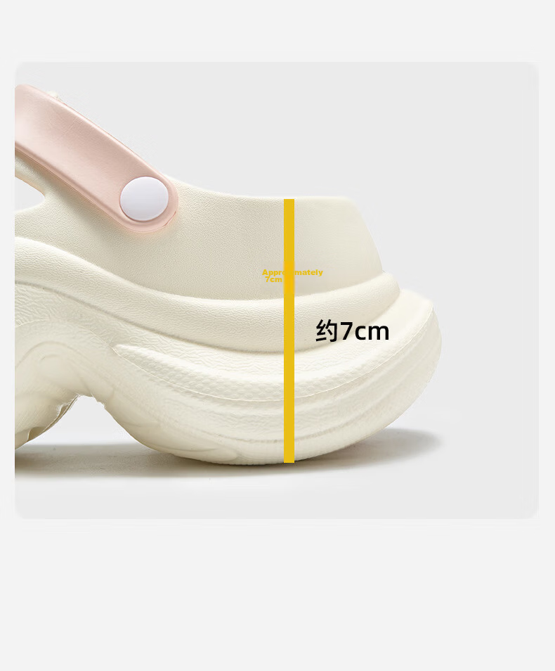 Guoluofi Height Increasing Thick Sole Slim Waist Hole Shoes for Women Outdoor Non-slip Beach Fashion EVA Open Toe Sandals Sky Blue 38 7