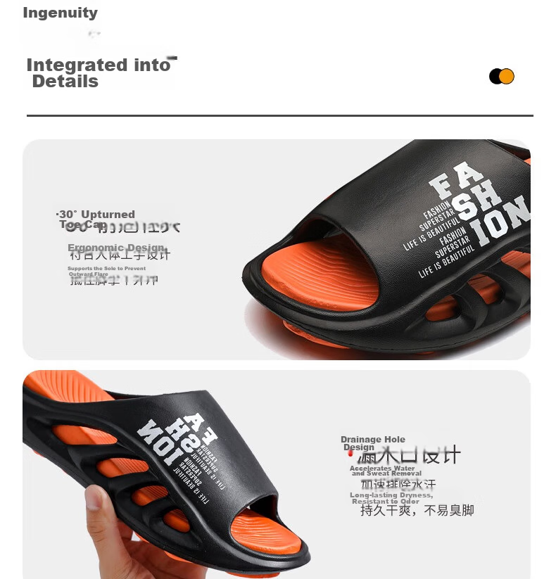 Huamei Jianbu Men's Sports Outdoor Slippers Soft Sole Non-Slip Lightweight Home Casual Sandals HM60231 Khaki Size 40-41 14
