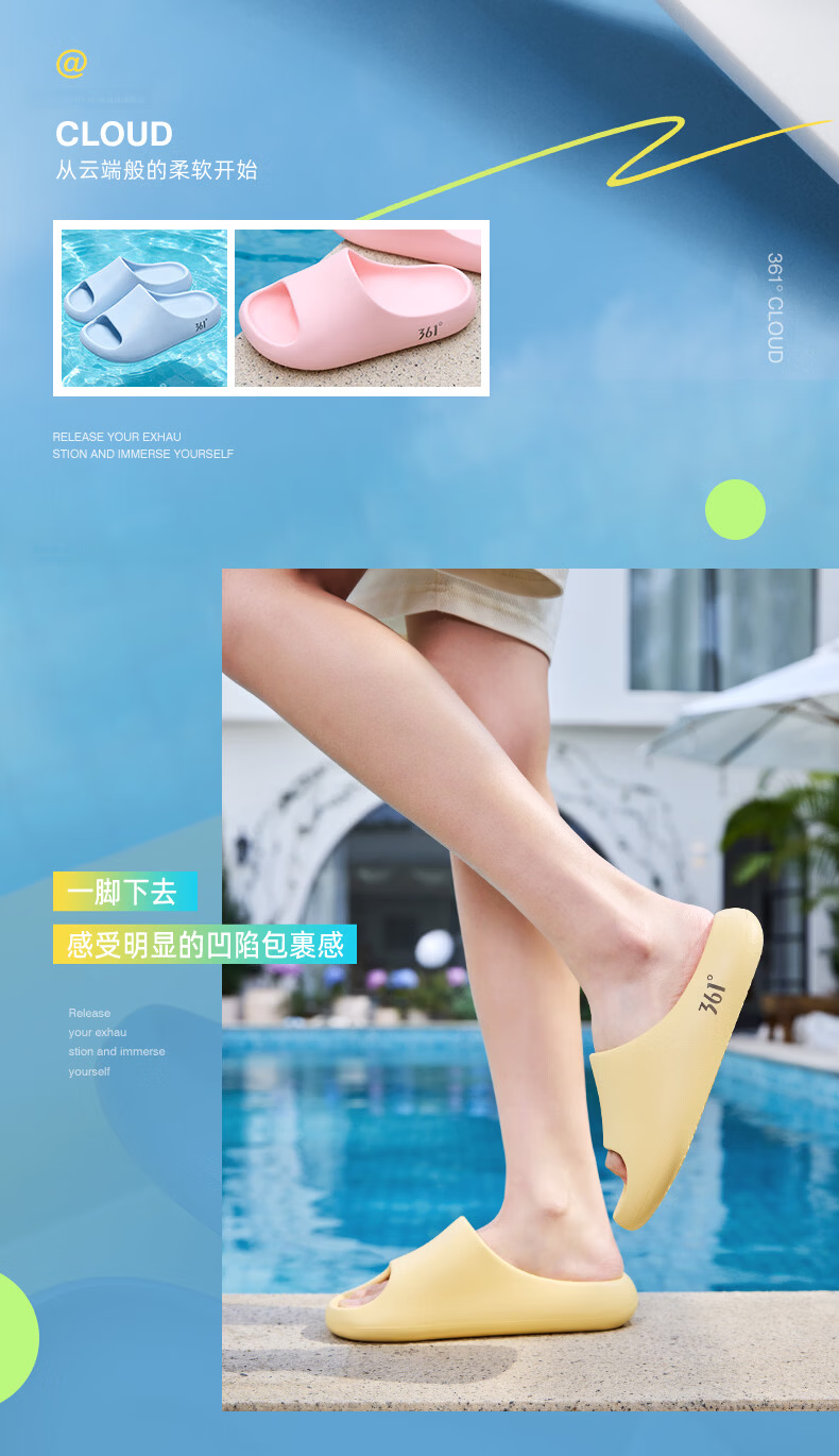 361° Cloud Thick Sole Slippers Women Non-Slip Soft Indoor Home Casual Flat Sandals Women's Slide Sandals 11