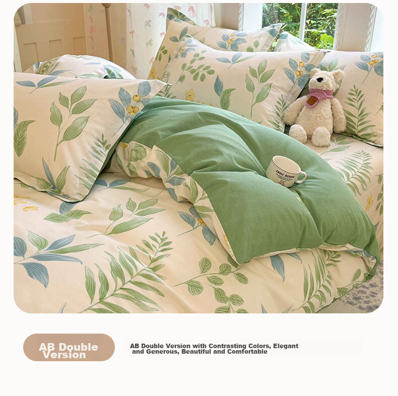 Hongdou 100% Pure Cotton Duvet Cover, Single Piece, for Student Dormitory, Cotton Quilt Cover, Single Person Full Cotton Duvet Cover, 160*210cm, Heartbeat Style 14