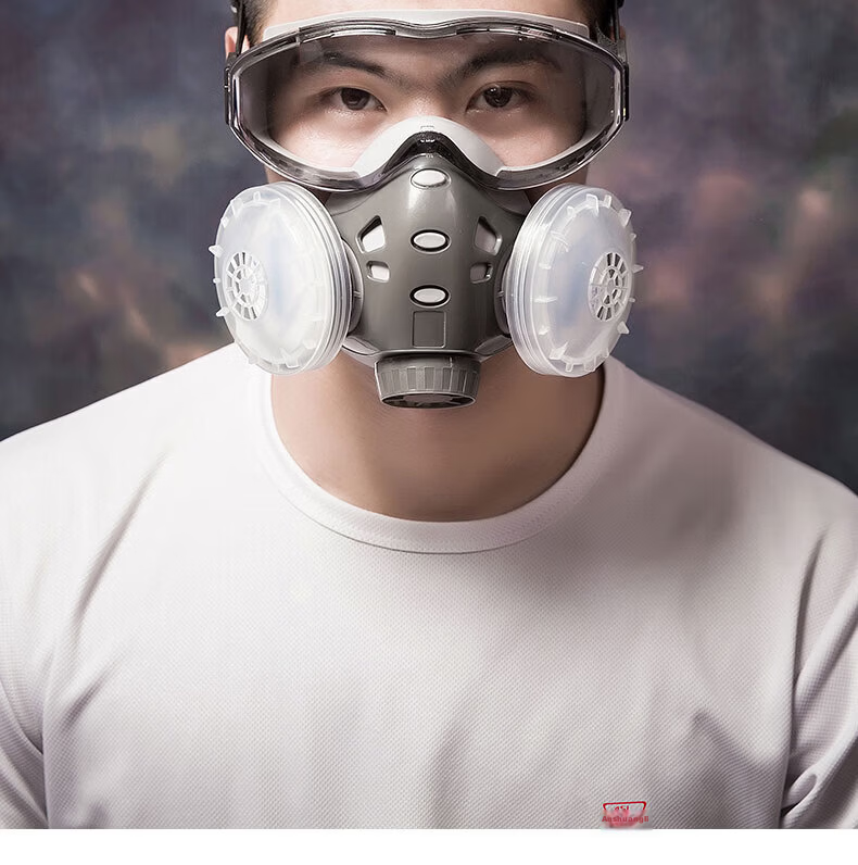Anshuangli Heavy-Duty Dust Mask KN95 Industrial Dust Particle Respirator Grinding Welding Protective Gas Mask 308 Mask + Anti-Fog Goggles + 20 Dust Filter Pads 17