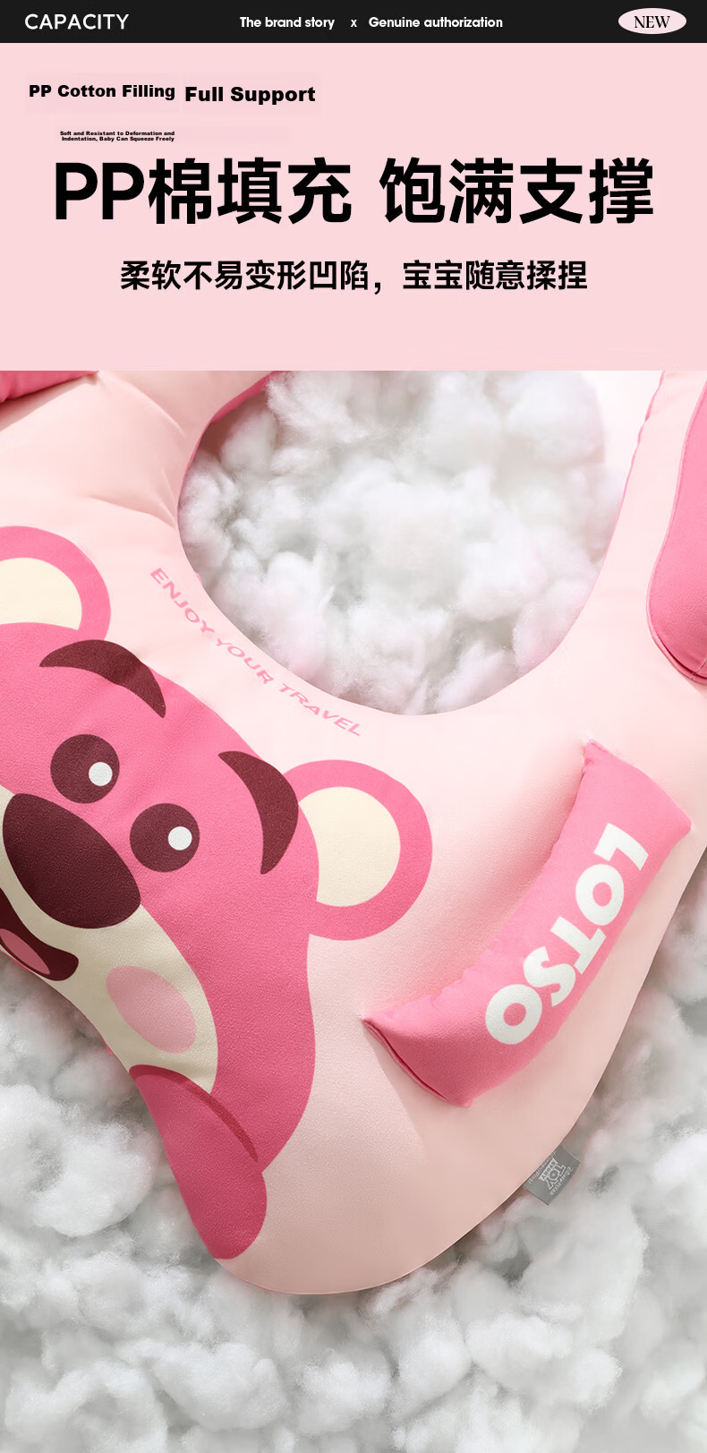 Chaojiuwanwu Disney Kids Car Travel Sleep Neck Pillow Safety Headrest Anti-Fall Hug Pillow Universal Travel Essential 7