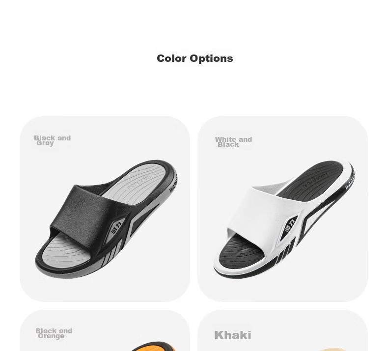 Warrior Official Men's Slippers 2026 Summer Non-Slip Wear-Resistant Slide Sandals White Black Model A Size 42-43 6