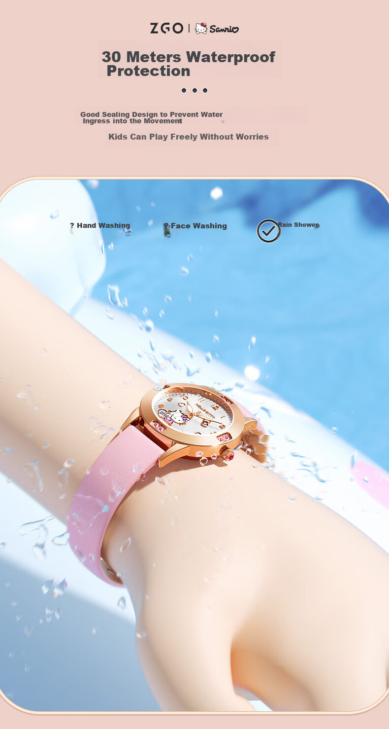 Hello Kitty Children's Watch for Girls Ages 6-12 Time-Only Exam Watch Children's Day Gift Cinnamoroll 6