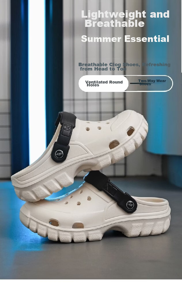 Huamei Comfortable Walking Sandals, Breathable Ventilated Open-Toe, Anti-Collision, Anti-Slip, Odor-Resistant, Quick-Dry Slippers HM2656 Off-White Size 42-43 1