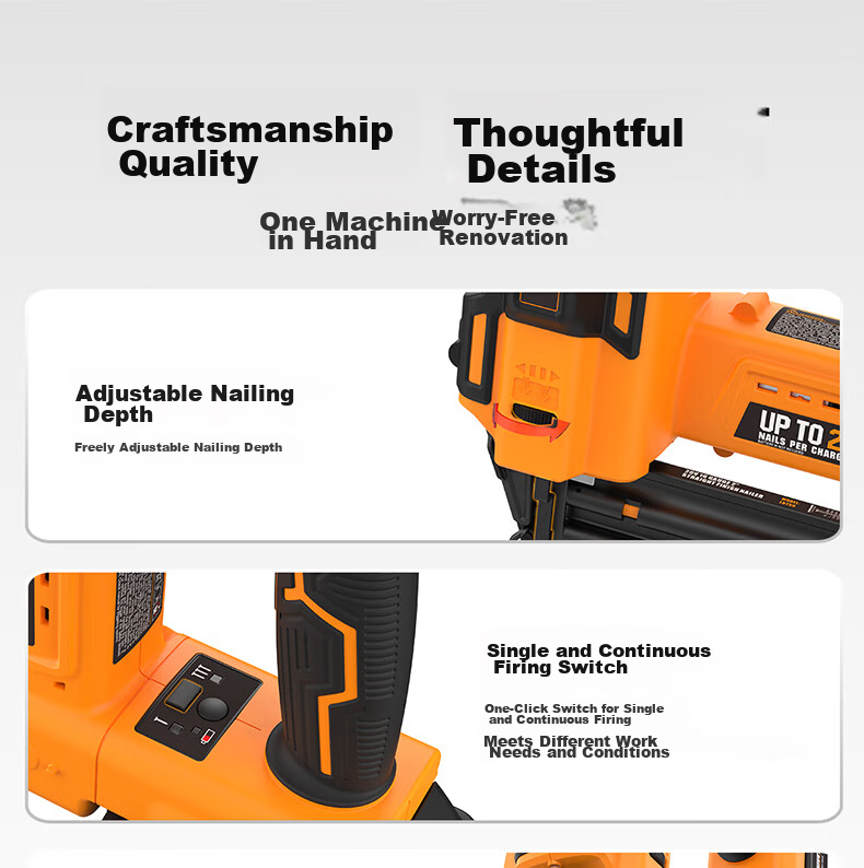 FREEMAN Electric Nail Gun T50 Pneumatic Nail Gun Woodworking Fast Nailer 14