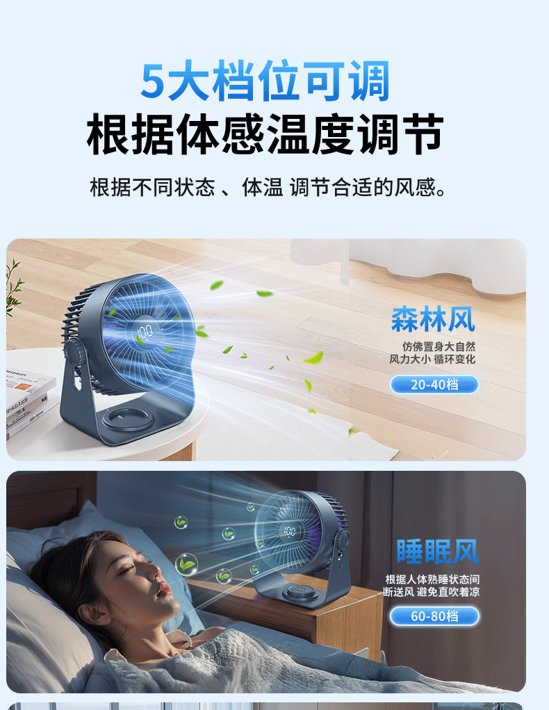 KeduYou Foldable Handheld Fan Turbo LED Power Display USB Portable Handheld Electric Fan Cooling Student Outdoor Mountaineering Mini Fan 18