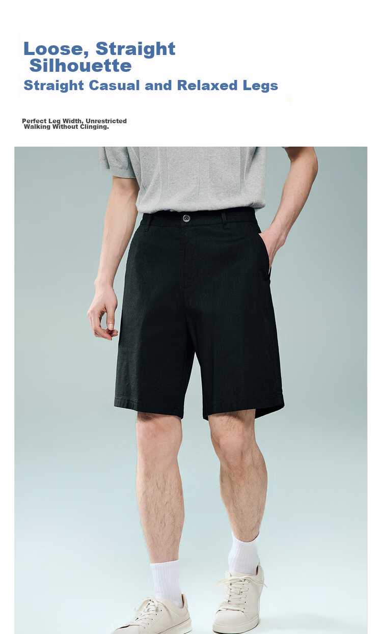Giordano Men's Pants 2026 Summer New Lyocell Cotton Mid-Rise Straight Casual Shorts 13106309 6