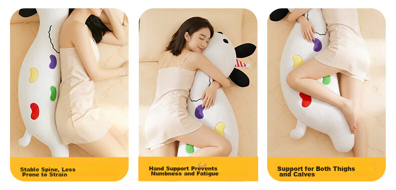 YUZHAOLIN Pregnancy Leg Hugging Side Sleep Pillow Ice Silk Cooling Long Body Pillow Removable and Washable 11