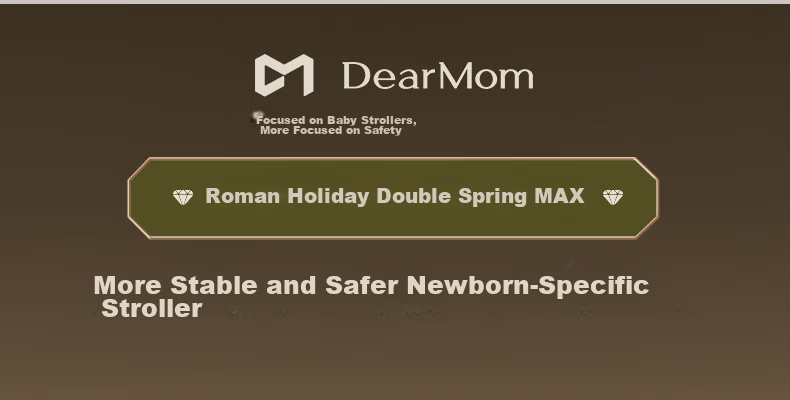 DearMom Baby Stroller Roman Holiday Reversible Foldable Lightweight High Landscape Shock Absorption Pushchair 22