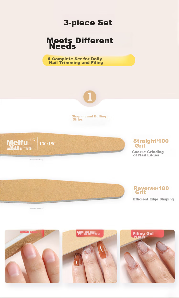 Meifuyu Ultra-Thin Nail File, Nail Shaping File, Hard Sand Strip, 5-Piece Set, File, Grinding Bar, Manicure Tool MF8897 11