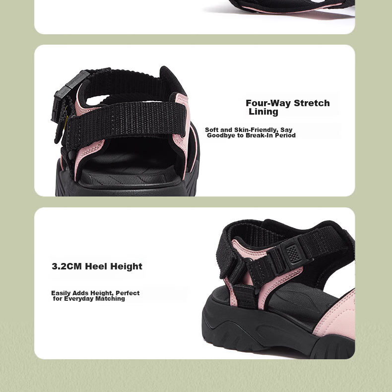 CAMEL Women's Outdoor Sandals Cute Cool Version Colorblock Thick Sole Sandals L25M076016 Black Size 37 21