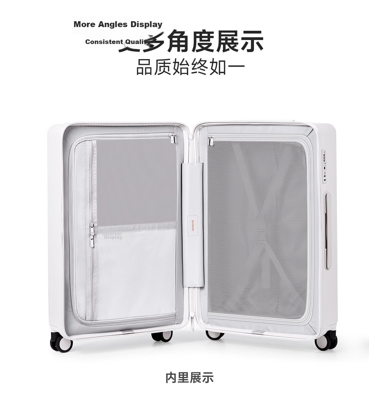 Hanke Luggage Trolley Travel Suitcase Large Capacity Unisex Student Password Lock 29-inch Eco-friendly Gray 6th Generation Upgrade 40