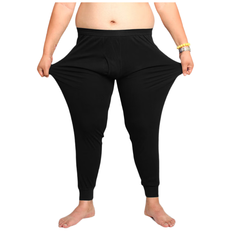 Hengyuanxiang [Large Size Men's Autumn Pants] 100% Pure Cotton Thin Plus-Size Antibacterial Thermal Underwear Base Layer Cotton Pants Spring And Autum