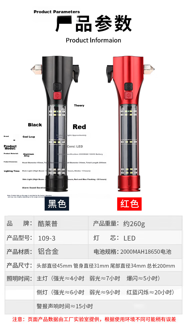 KulaiPu Safety Hammer Car Escape Hammer Multi-Function Window Breaker Rescue Hammer Vehicle Emergency Rescue KLP-387 12