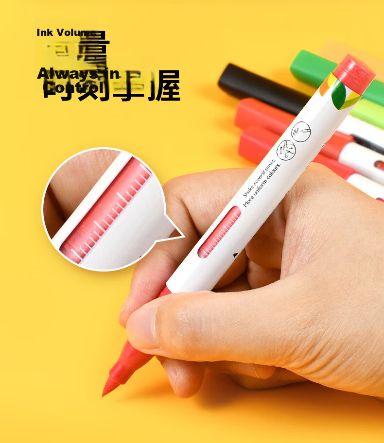 MARCO Liquid Acrylic Soft Tip Marker 24 Colors Set for Children Students Professional Layering Watercolor Fluorescent Paint Pens Gift Box 10