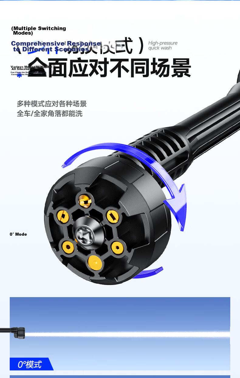 XIANNIAO Car Wash Machine High-Pressure Water Gun Wireless Lithium Battery Powerful Cleaning Kit Yard Sprayer 12