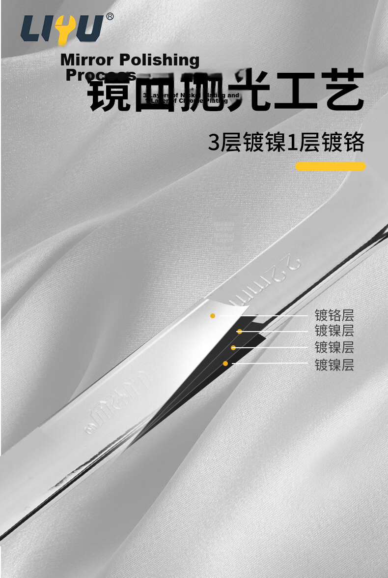 Liyu Double-Ended Open-End Wrench Mirror Polished Dual-Use Industrial Grade Quick Wrench Auto Repair Tool 10*12mm 5