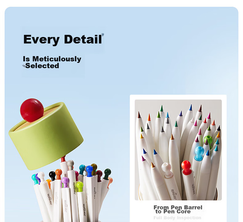 Melo Childhood Small Colorful Automatic Oil-Based Colored Pencil Refill Erasable Children's Colored Pencil Drawing Art Student Kindergarten Primary School Beginner Replacement 24-Color Drawing Pen 25