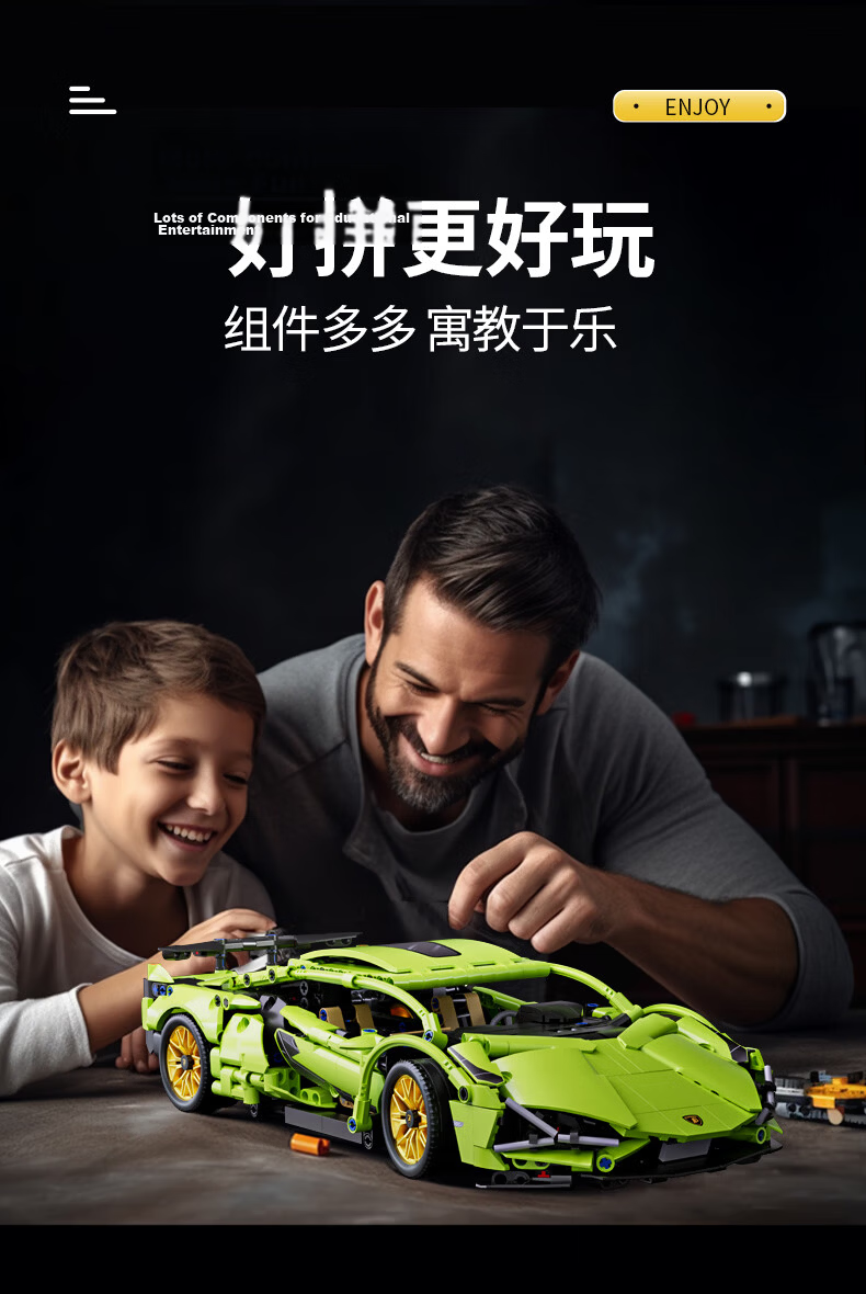 Xingyayoupin Building Block Toy, Large F1 Racing Car Assembly Model, Sports Car Model, Birthday Gift for Boys Aged 6-8 Years Old 2