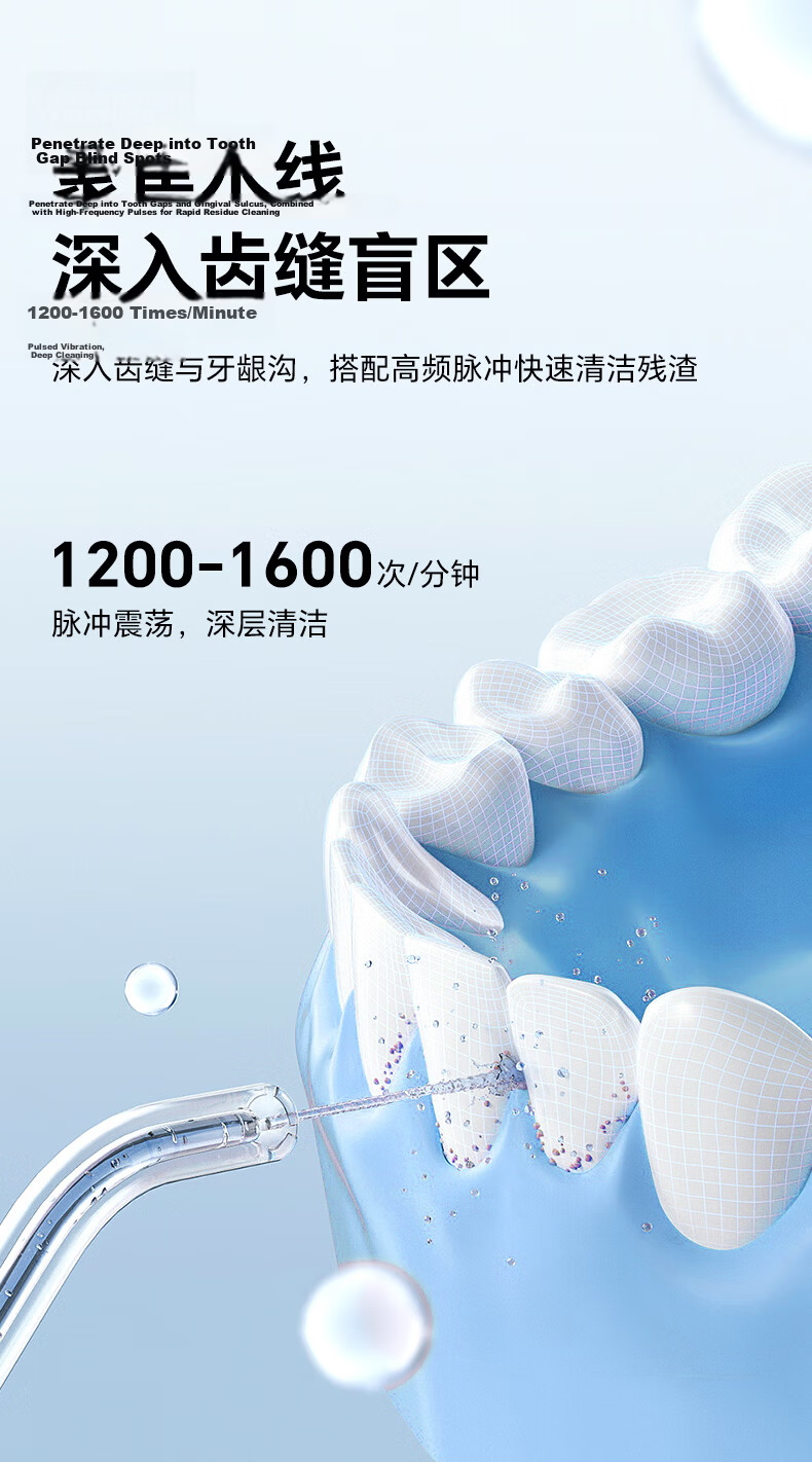 BILESHI Portable Water Flosser, Dental Irrigator, Oral Irrigator, Water Flosser, Tartar Remover, Ozone Sterilizer, Gift for Boyfriend, Girlfriend, Father's Day Present FC3810 6