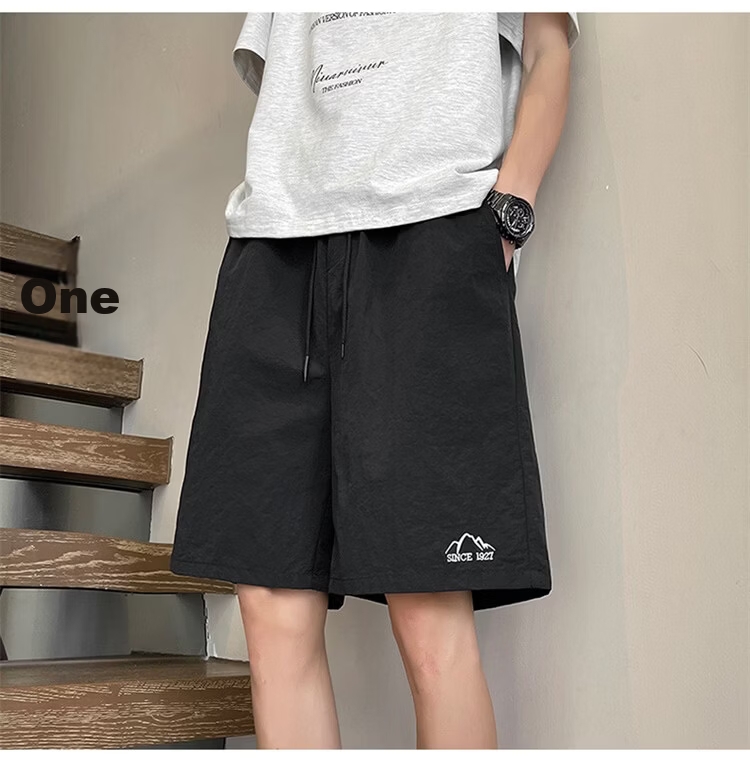 TUCANO Men's Summer Ice Cool Thin Loose Casual Embroidered Sports Shorts Black M 11