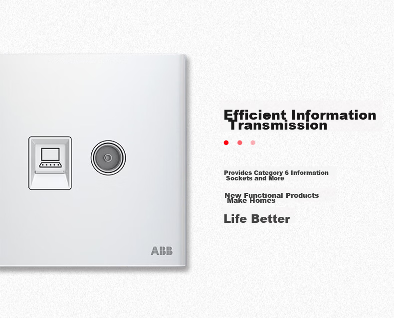 ABB Switch Socket Panel Xuanpu Series White Single Pole Double Control Switch CF125 13