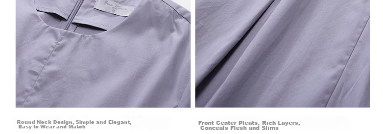 Giordano Women's Dress 2026 Summer New Pure Cotton Solid Color Round Neck Pleated Dress 13466241 8