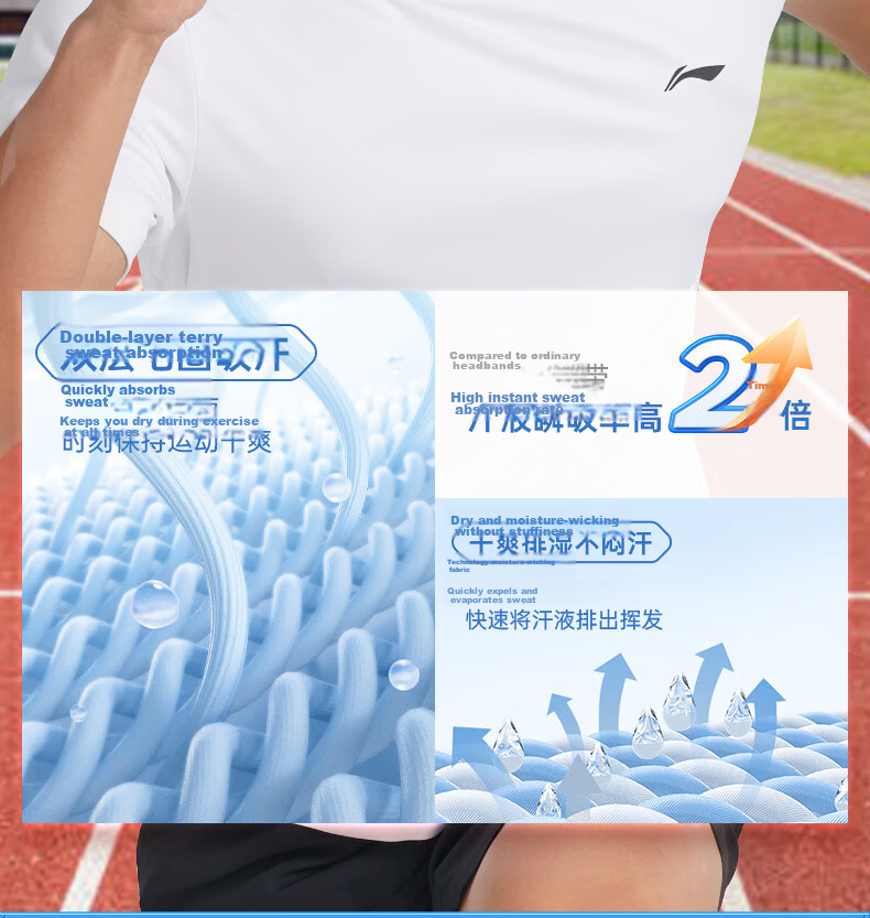 Li-Ning Men's Sports Sweatband Sweat-Absorbing Headband Sweat-Wicking Headscarf Running Hairband Headband Basketball Badminton Gear 6