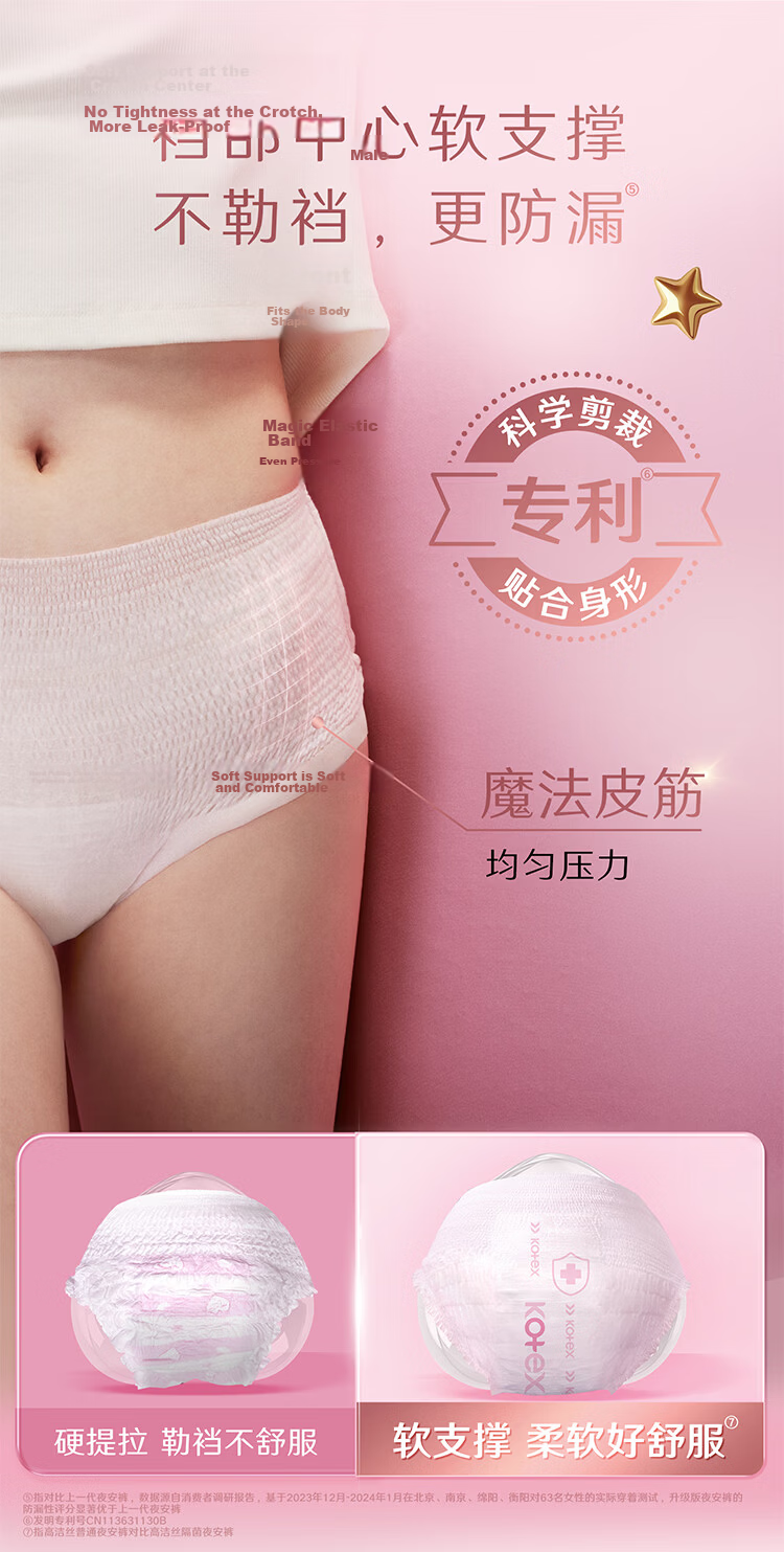Kotex Soft Core Night Pants L Size 6pcs Night Use Sanitary Pants Breathable Ultra-thin Summer JD Self-operated 5