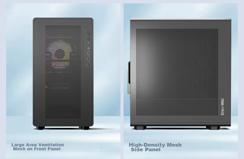 Great Wall Shangyi R68 Cooling Wide Body PC Case (Hidden Front Panel/MATX Motherboard/240mm Water Cooling Support/USB 3.0/8 Fan Slots/Mesh Side Panel) 5