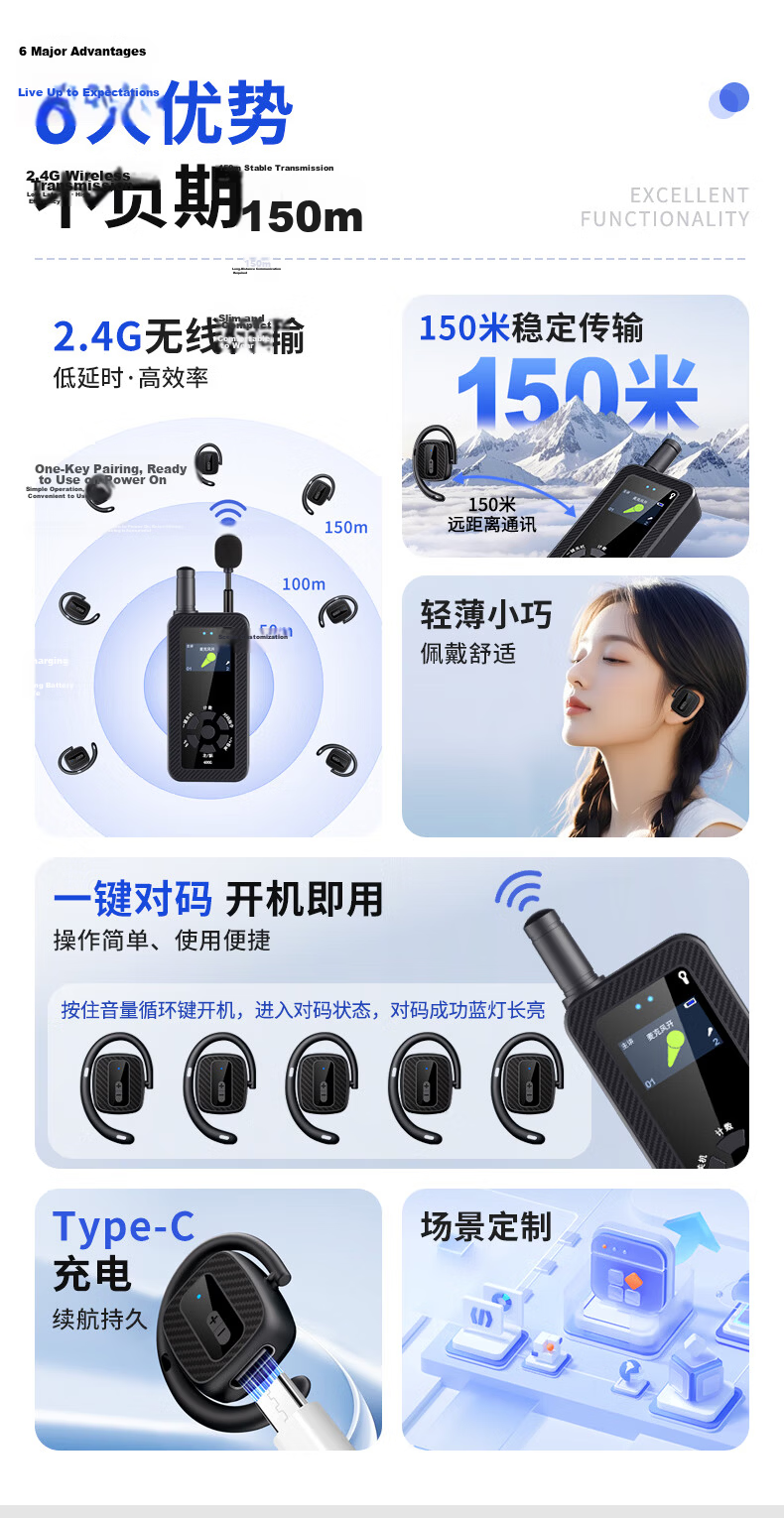 Newmine Wireless Tour Guide System Multi-Channel Tour Commentary Headset On-Site Explanation Equipment for Government Affairs, Business Reception, Scenic Area Visits, One-To Single Receiver NM-JS03R 5