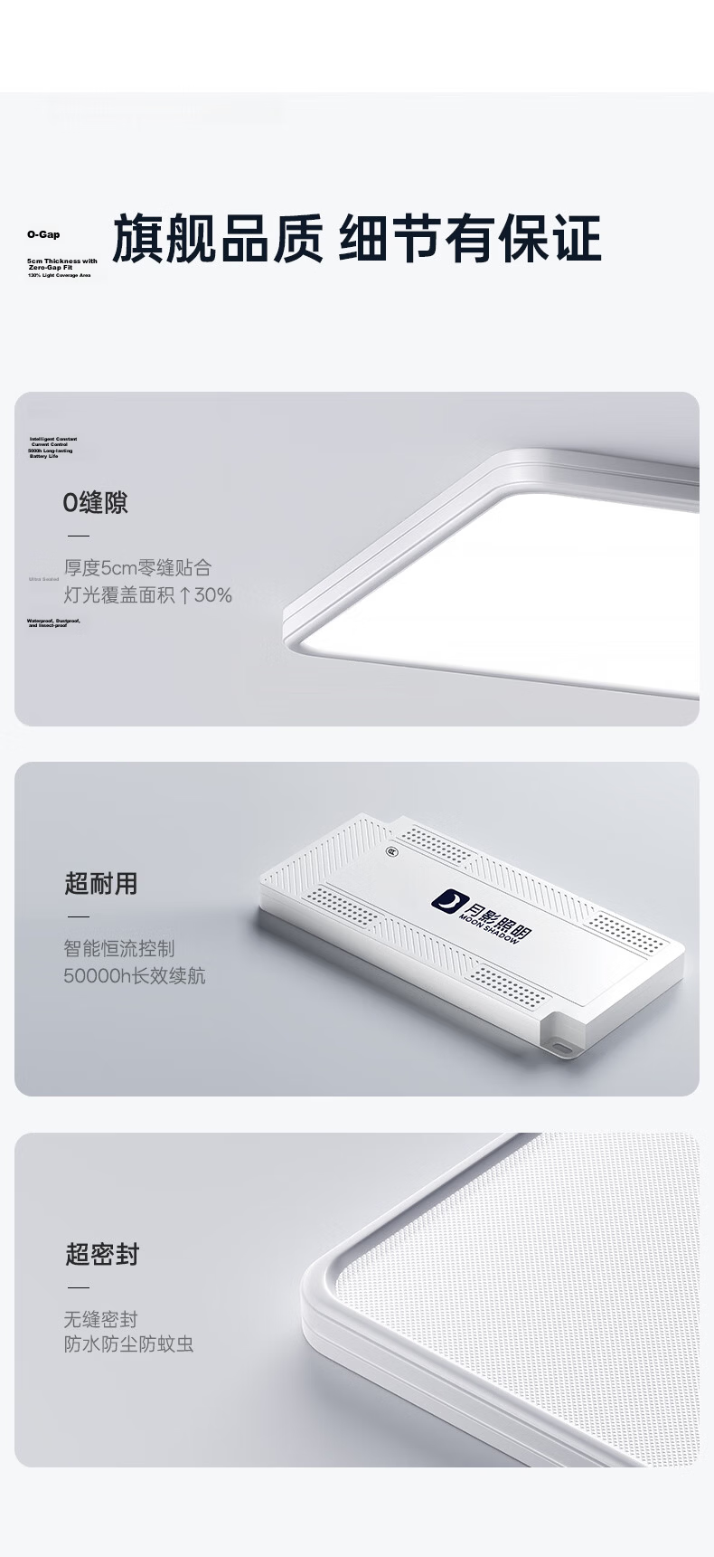 Yueying Linzhiguang Plus High Brightness 3rd Generation Living Room Light, Full Spectrum Eye Protection Ceiling Light, LED Ultra-Thin Lamp 18