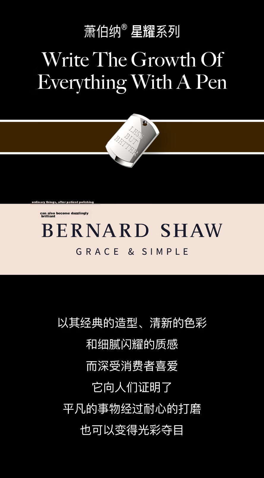 Bernard Shaw Starry Shine Luxury White Platinum Fountain Pen Gift Set for Adults High-End Business Office Pen with Notebook 2
