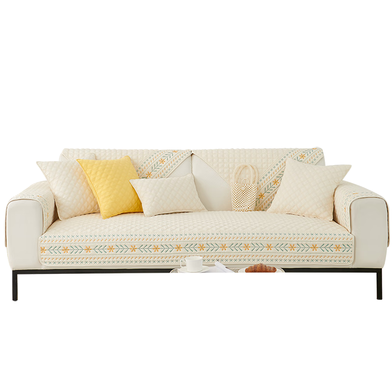 AVIVI Sofa Cushion Cover, All-Season Sofa Throw Blanket, Non-Slip Sofa Slipcover, Armrest And Backrest Towel, 90*90 Cm, Floral Patter
