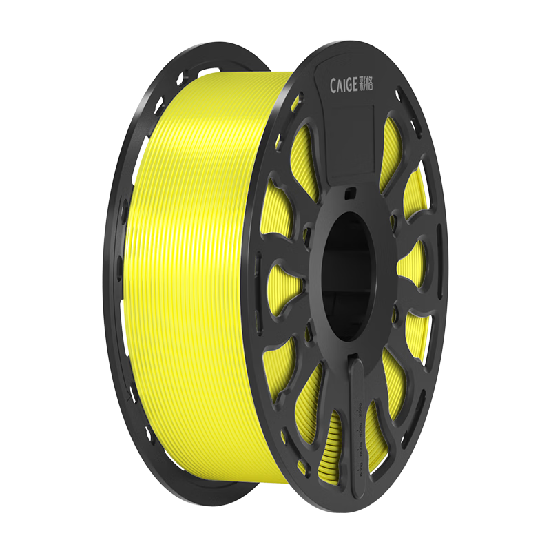 Caige 3D Printing Filament Silk PLA 1.75mm Compatible with Tuozhu, Chuangxiang Sanwei, Duoku, Jiguang Erwo DIY Printer Filament Yellow 1kg