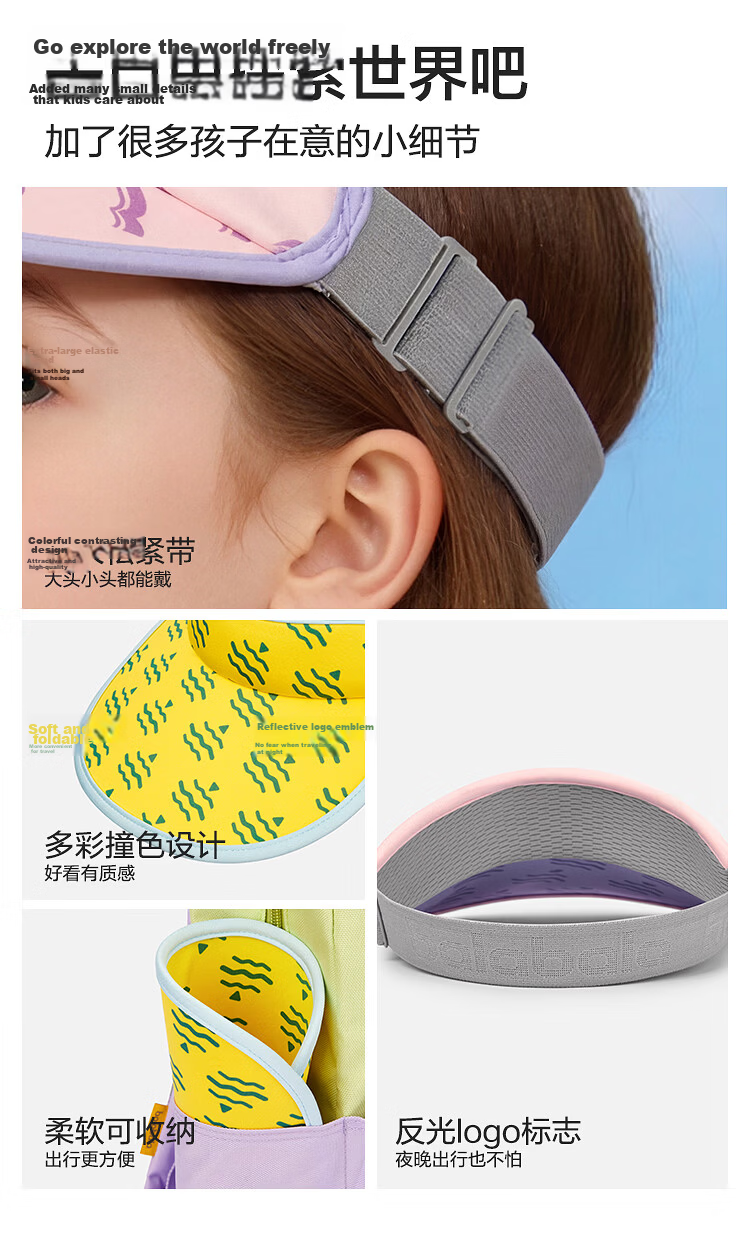 BALABALA Kids Summer Open-Top Hat Unisex Color-Block Sun Protection Comfortable Lightweight Outdoor Cap 209225160201 11