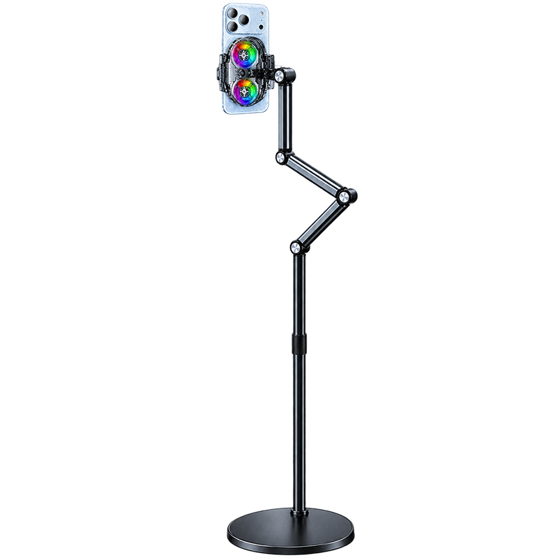 Kewo 1.7m Overhead Shooting Stand Live Streaming Dedicated Mobile Phone Cooler Clip-On Semiconductor Dual-Core Cooling Gaming Accessory for Apple Huawei OnePlus