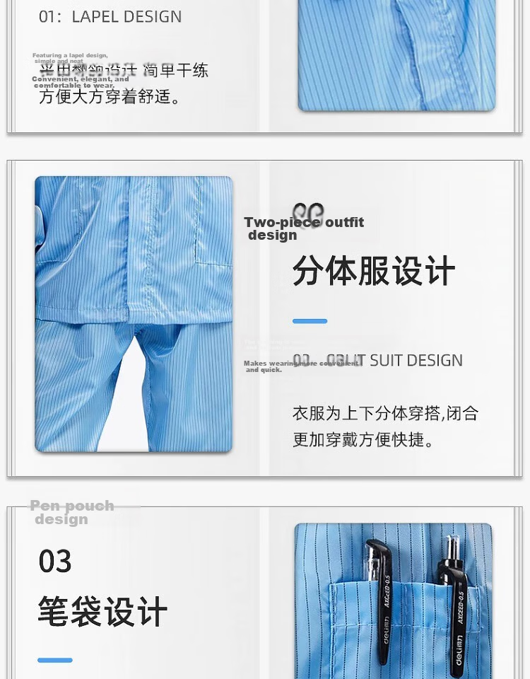 Mulang Anti-Static Two-Piece Cleanroom Suit Food Factory Protective Clothing Electronics Workshop Dustproof Workwear White 2XL [Jing Suda] 14