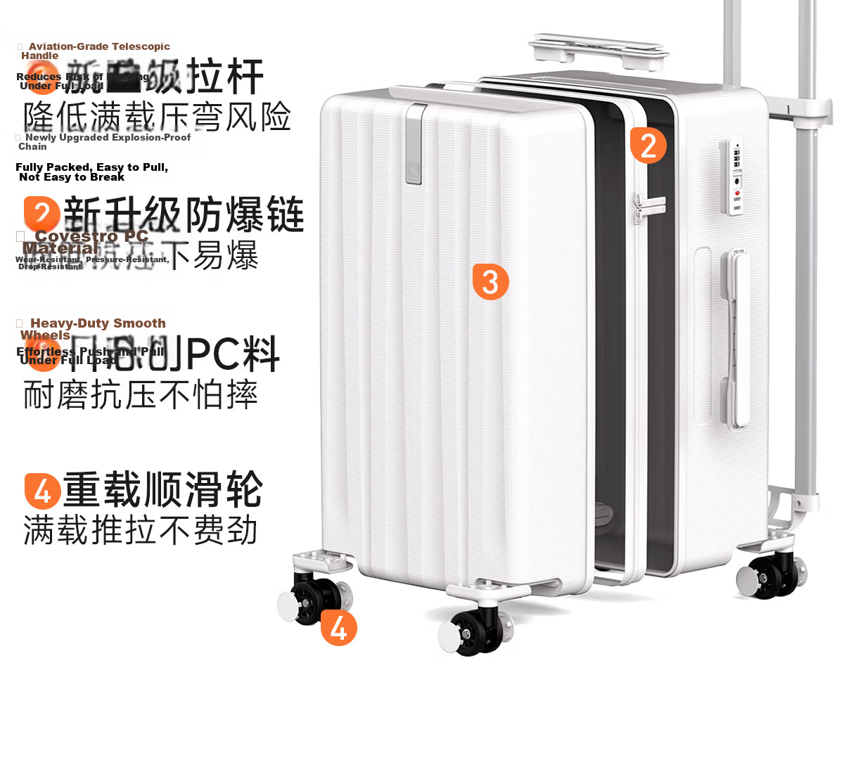 Hanke Luggage Trolley Travel Suitcase Large Capacity Unisex Student Password Lock 29-inch Eco-friendly Gray 6th Generation Upgrade 23