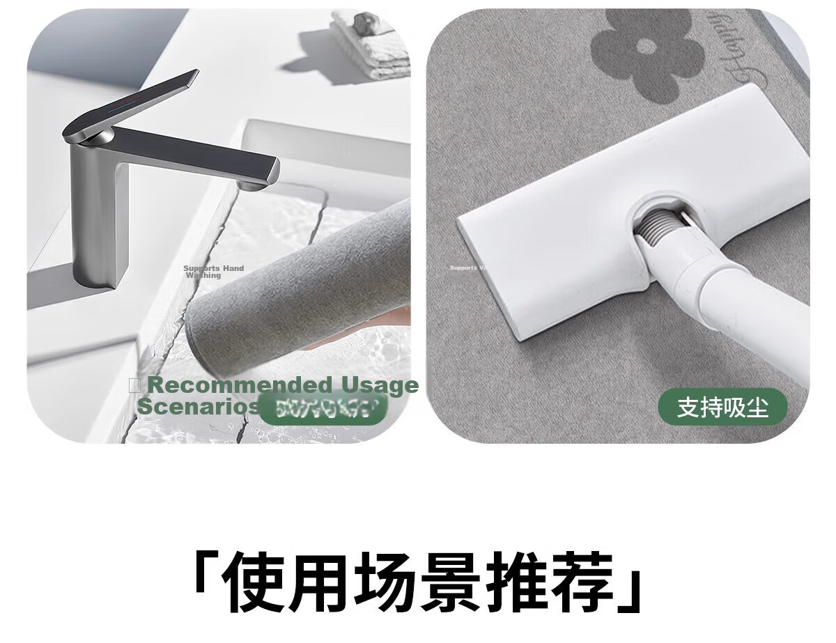 Aijiepu Bathroom Mat Absorbent Non-Slip Bath Mat Toilet Door Mat Quick-Dry Entrance Floor Mat 60*90cm 12