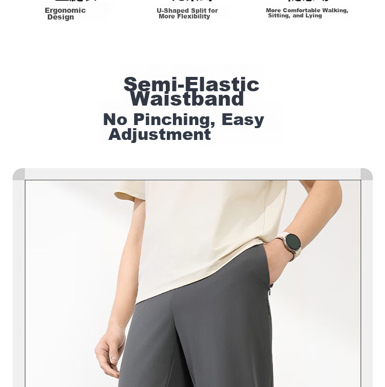 361° Men's Sports Pants Spring Summer New Sun Protection Casual Cool Stretch Straight Leg Trousers 652614713-3 7