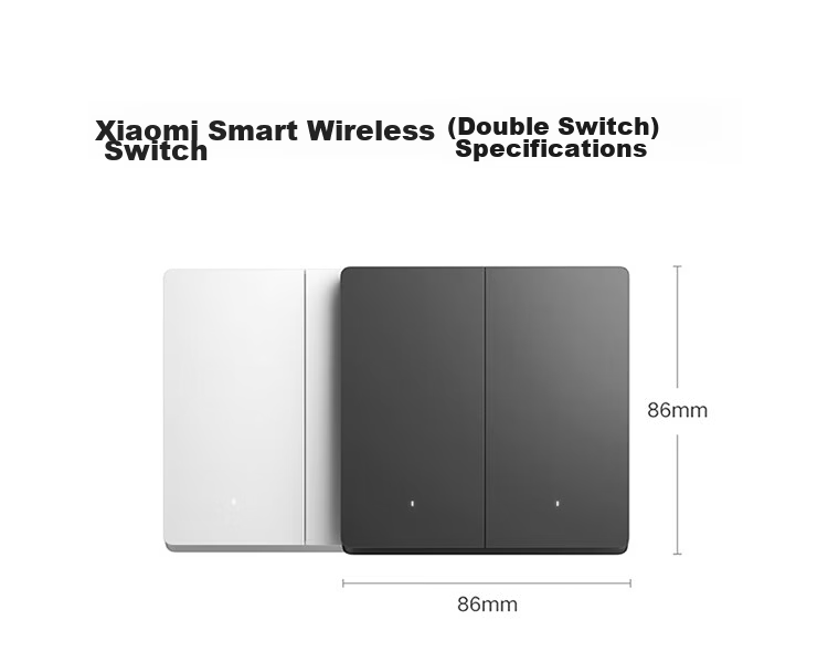 MI Smart Wireless Switch (Double) Deep Space Gray Mijia Wireless Dual Control Panel Remote Switch No Wiring Required 23