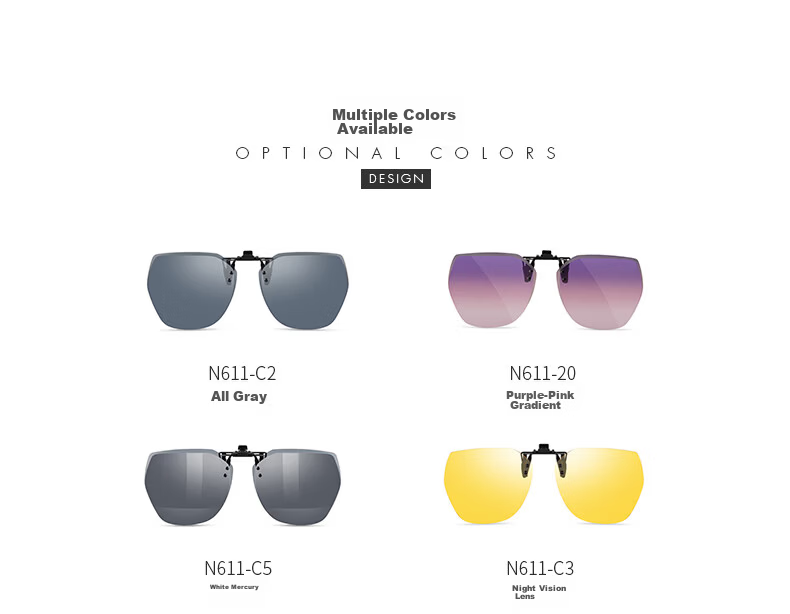 Hailien Clip-On Sunglasses for Prescription Glasses UV Protection Polarized Gradient Driving Glasses for Women 7
